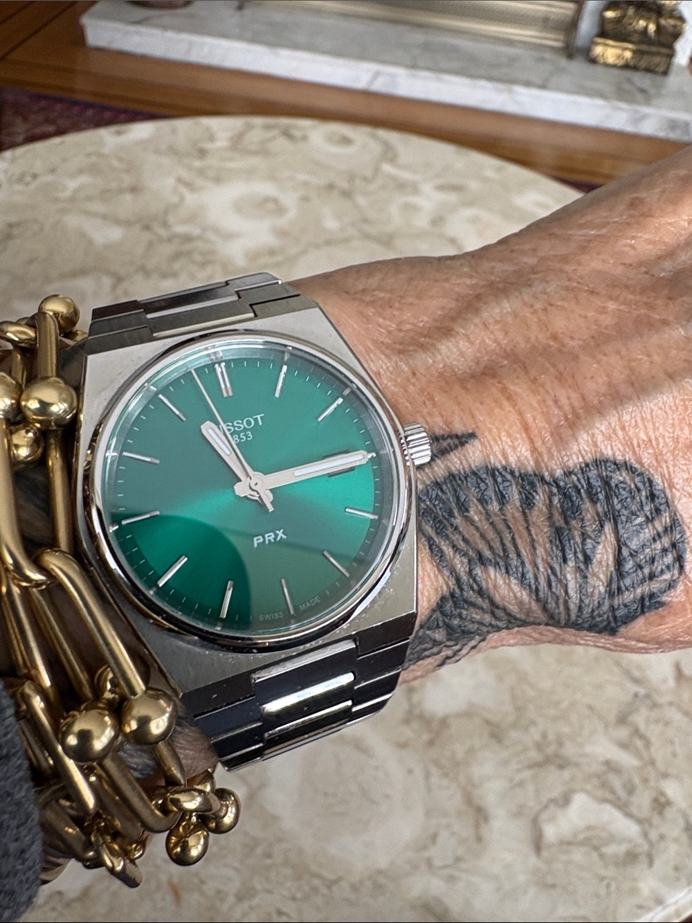 TISSOT PRX 40MM Green Dial Stainless Steel Watch - As New in Box